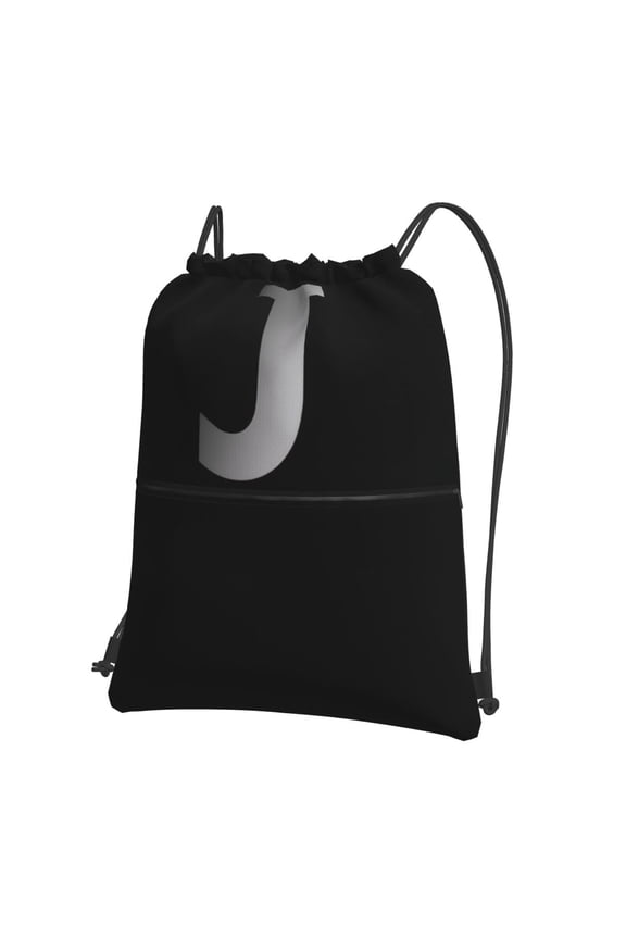 Men Women Letter J Logo Sport Gym Water Resistant Sackpack Drawstring Backpack Bag