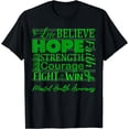 thumbnail image 1 of Men Women Love Believe Hope Green Mental Health Awareness T-Shirt, 1 of 4