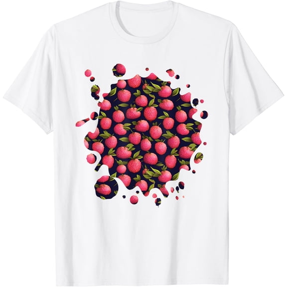 Men Women Lychee Fruit Botanical Design Lover Gardening T-Shirt100% pure cotton white short-sleeved T-shirts for men and women