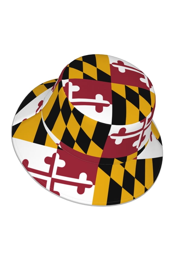 Men Women Maryland-Flag Reflective Bucket Hat Reversible Runner Cap Visor Hat