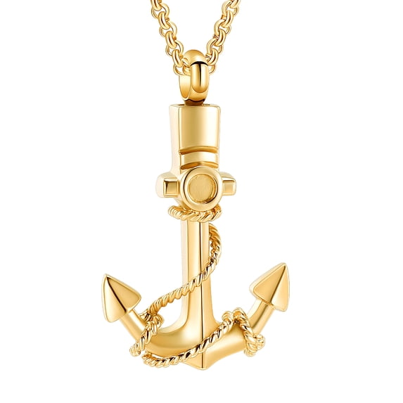 Men Women Memorial Anchor Urn Necklace Lockets for Ashes Pendant Keepsake Cremation Jewelry for Ashes Holder
