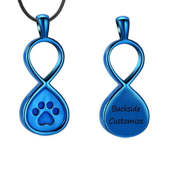 Men Women Memorial Infinity Love Paw Pet Urn Necklace Lockets for Dog Cat Ashes Pendant Keepsake Cremation Jewelry for Ashes Holder