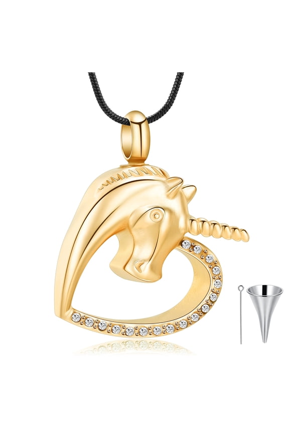 Men Women Memorial Unicorn Urn Necklace Lockets for Human Ashes Pendant Keepsake Cremation Jewelry for Ashes