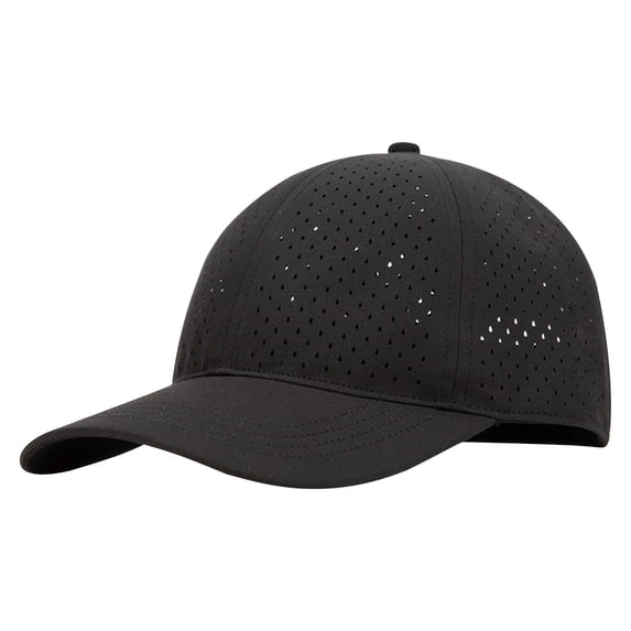 Men Women Mesh Baseball Cap Sun Shade Hat, Breathable Perforated Crown Lightweight Dad Hat, Adjustable Outdoor Running Sun Hat with Curved Brim, Quick Dry Solid Color Sports Cap Black