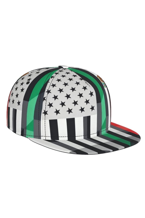 Men Women Mexican Roots Flat Brim Hat Snapback Baseball Cap