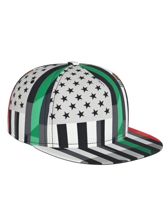 Men Women Mexican Roots Flat Brim Hat Snapback Baseball Cap