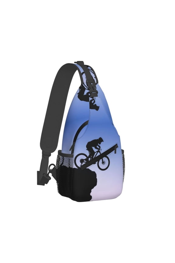 Men Women Mountain Biking Sling Crossbody Chest Bag Backpack with Convertible Shoulder Strap