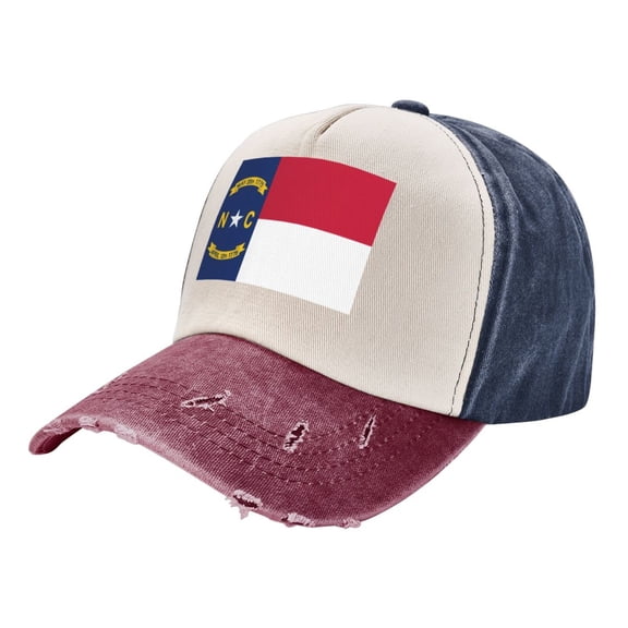 Men Women North Carolina Flag Distressed Twill Cotton Baseball Cap Vintage Adjustable Dad Hat
