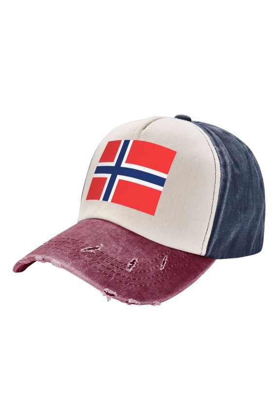 Men Women Norway Flag Distressed Twill Cotton Baseball Cap Vintage Adjustable Dad Hat
