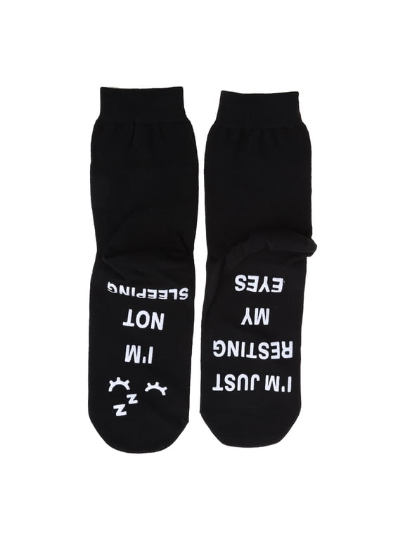 Men Women Novelty Funny Saying Ankle Socks I Not Sleeping Just Resting My Eyes Letters Hosiery Birthday Gifts for Grandpa Dad Mom