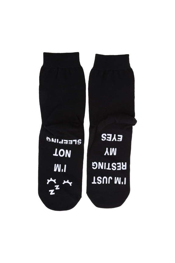 Men Women Novelty Funny Saying Ankle Socks I Not Sleeping Just Resting My Eyes Letters Hosiery Birthday Gifts for Grandpa Dad Mom