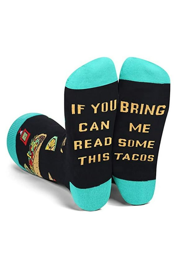 Men Women Novelty Funny Saying Crew Socks If You Can Read This Bring Me Popcorn Sushi Tacos Letters Print Hosiery Gifts