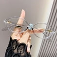 thumbnail image 1 of Men Women Office Eye Protection Y2K Optical Spectacle Eyeglass PC Round Eyeglasses Frame Eyewear Computer Goggles Anti-Blue Light Glasses GREY, 1 of 8