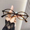 thumbnail image 1 of Men Women Office Eye Protection Y2K Optical Spectacle Eyeglass PC Round Eyeglasses Frame Eyewear Computer Goggles Anti-Blue Light Glasses LEOPARD PRINT, 1 of 8