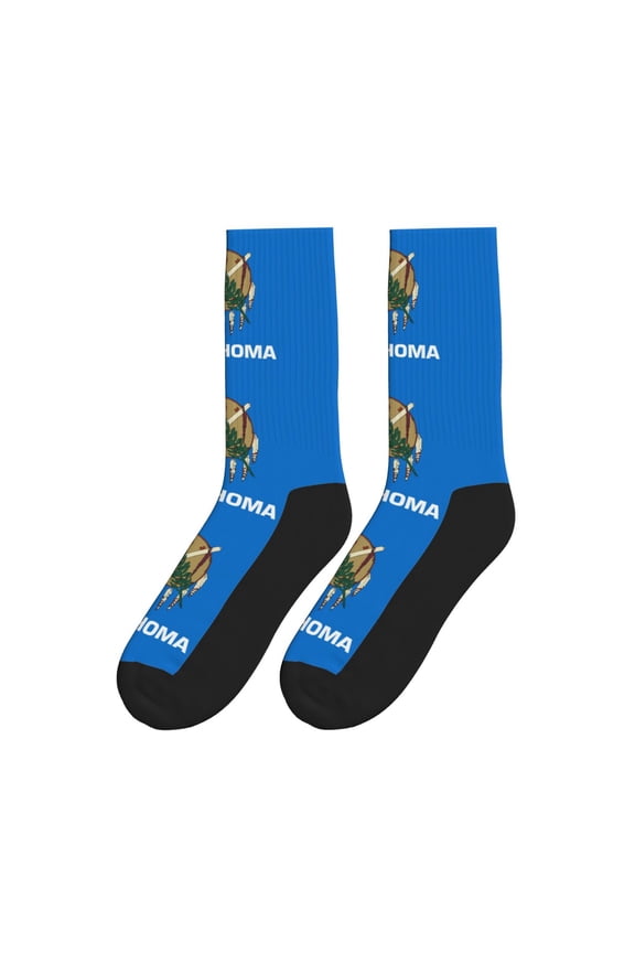 Men Women Oklahoma Flag Funny Novelty Mid-Crew Socks