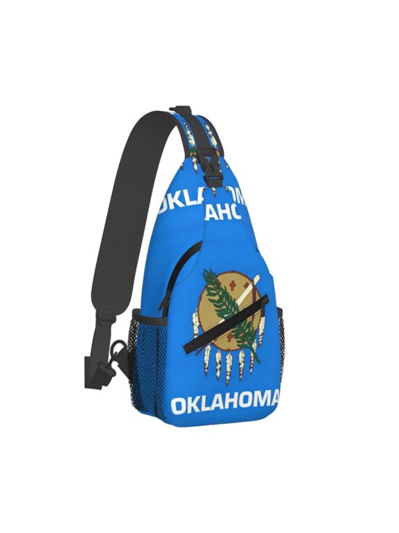 Men Women Oklahoma Flag Sling Crossbody Chest Bag Backpack with Convertible Shoulder Strap