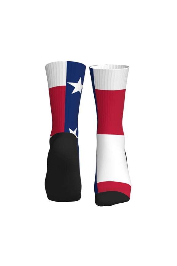 Men Women One Star Us Flag Texas Novelty Sports Design Casual Dress Socks