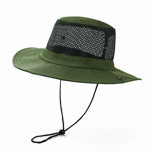 Men Women Outdoor Beach Seaside Sun Shade Breathable Bucket Hat Male Summer Fishing Trekking Collapsible Mesh Fisherman Cap  Men Outdoor Mesh Sun Hat Wide Brim Sun Protection Hat Fishing Hiking Hat