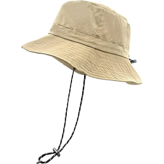 Men Women Outdoor Bucket Hat Quick Dry Packable UV Protection Boonie Sun Hatwith Chin Strap