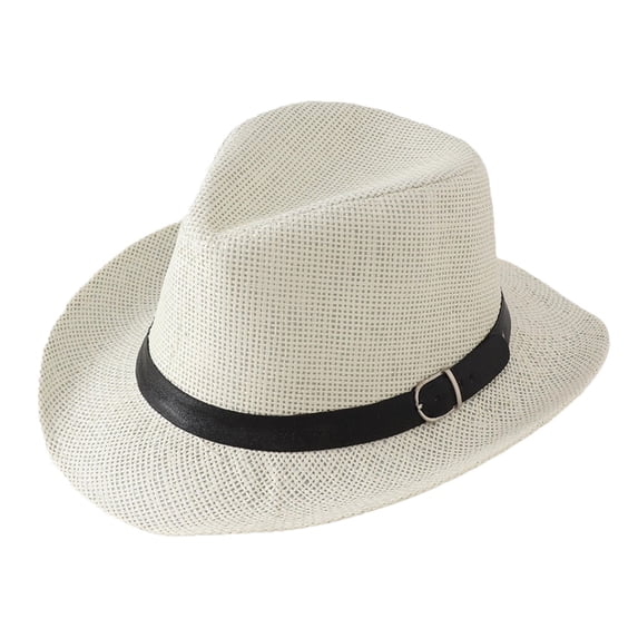 Men Women Panama Straw Cowboy Hat, Breathable Wide Brim Sun Hat