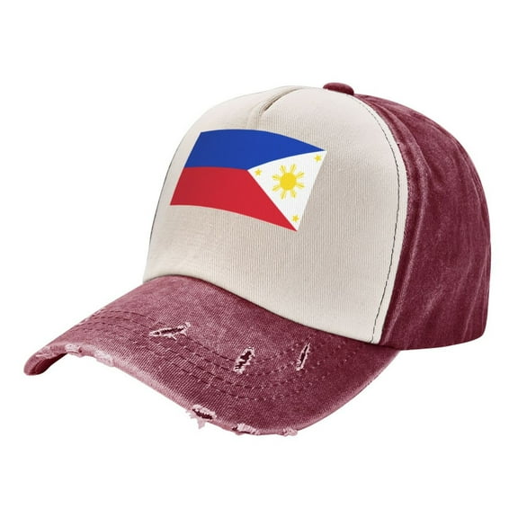 Men Women Philippines Flag Distressed Twill Cotton Baseball Cap Vintage Adjustable Dad Hat