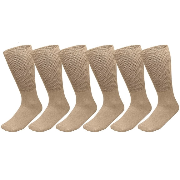 Men Women Physicians Approved Doctor Recommended Diabetic Crew Socks Cotton Loose Fitting Non Binding Top Leave No Marks on Legs Help Blood Circulation 3/6 Pairs