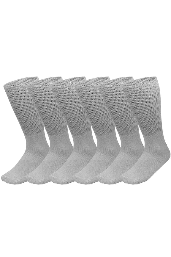 Men Women Physicians Approved Doctor Recommended Diabetic Crew Socks Cotton Loose Fitting Non Binding Top Leave No Marks on Legs Help Blood Circulation 3/6 Pairs