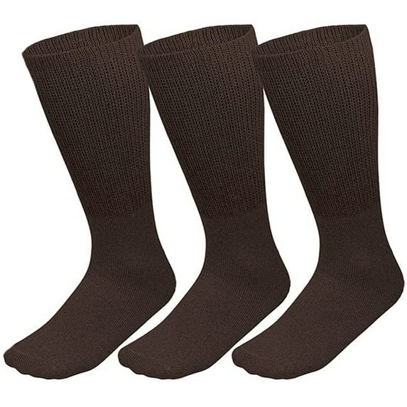 Men Women Physicians Approved Doctor Recommended Diabetic Crew Socks Cotton Loose Fitting Non Binding Top Leave No Marks on Legs Help Blood Circulation 3/6 Pairs