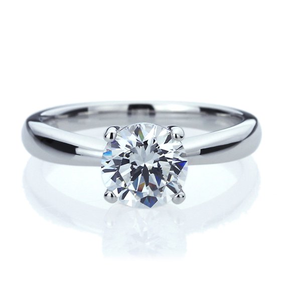 Men Women Platinum Plated Sterling Silver 1.5ct Round CZ Classic Solitaire Wedding Engagement Ring ( Size 5 to 9 )
