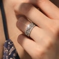 thumbnail image 1 of Men Women Platinum Plated Sterling Silver 1ct CZ Wedding Band Vintage Style Eternity Ring ( Size 5 to 9 ), 8, 1 of 8