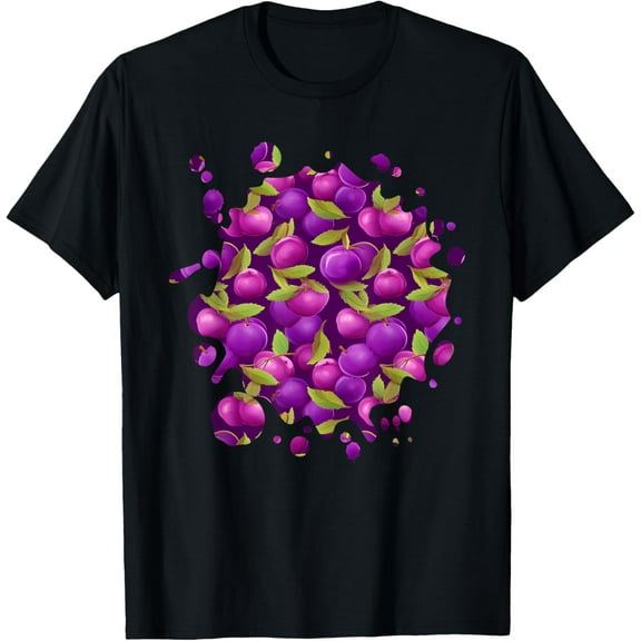 Men Women Plum Fruit Botanical Design Lover Gardening T-Shirt