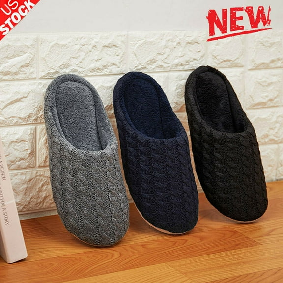 Men Women Plush Slippers For Home Non Slip House Shoes Unisex Indoor Plus Size