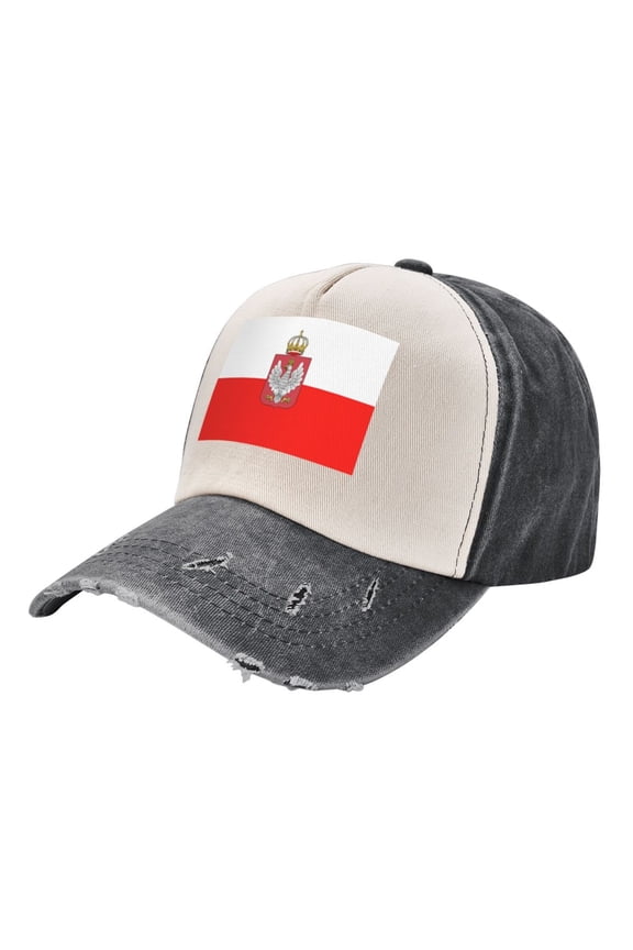 Men Women Poland-Flag Distressed Twill Cotton Baseball Cap Vintage Adjustable Dad Hat