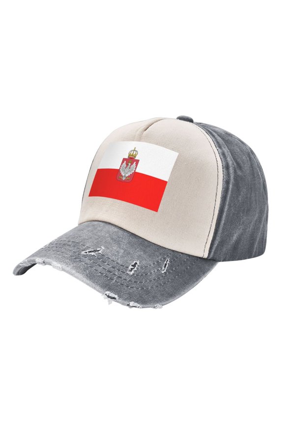 Men Women Poland-Flag Distressed Twill Cotton Baseball Cap Vintage Adjustable Dad Hat