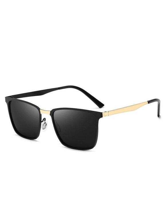 Men Women Polarized Discolouring Sunglasses Metal Square Frame Eyewear Retro Fishing Sun Glasses Outdoor Riding Driving Glasses