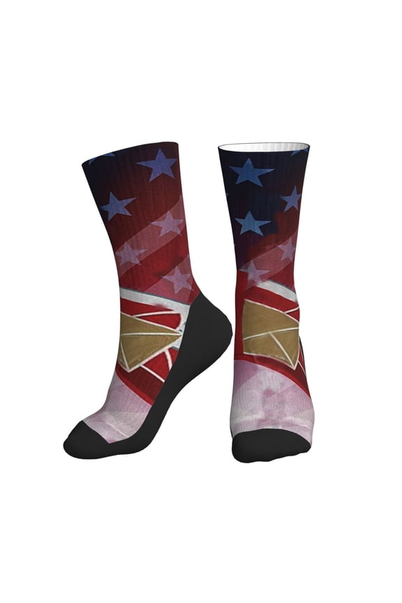 Men Women Postal Worker Us Flag Novelty Sports Design Casual Dress Socks