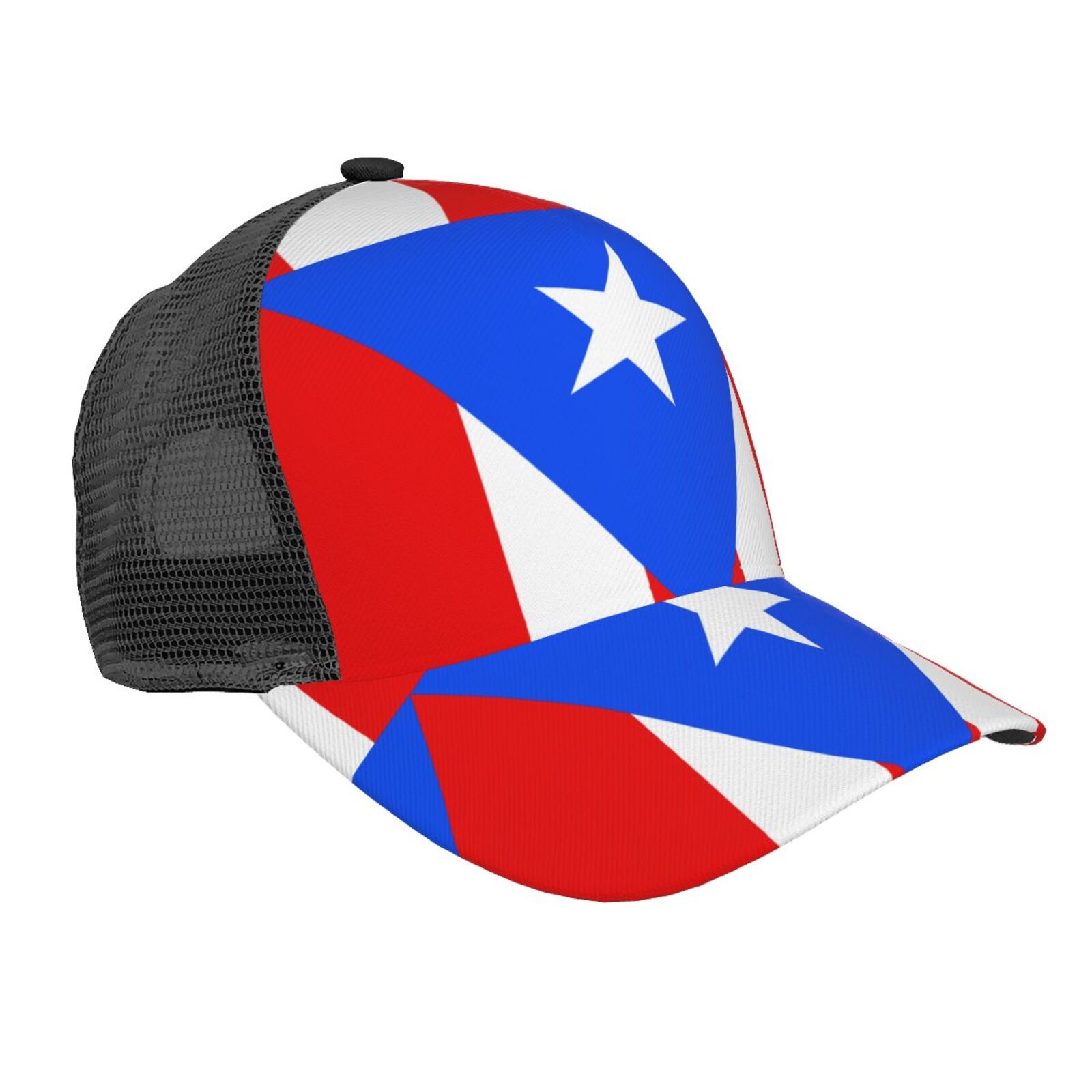 Puerto Rico Flag Baseball Cap - Adjustable Strapback, Polyester Twill Puerto Rico Snapback Embroidered Hat, Boricua Pride, PR Flag  main image 4