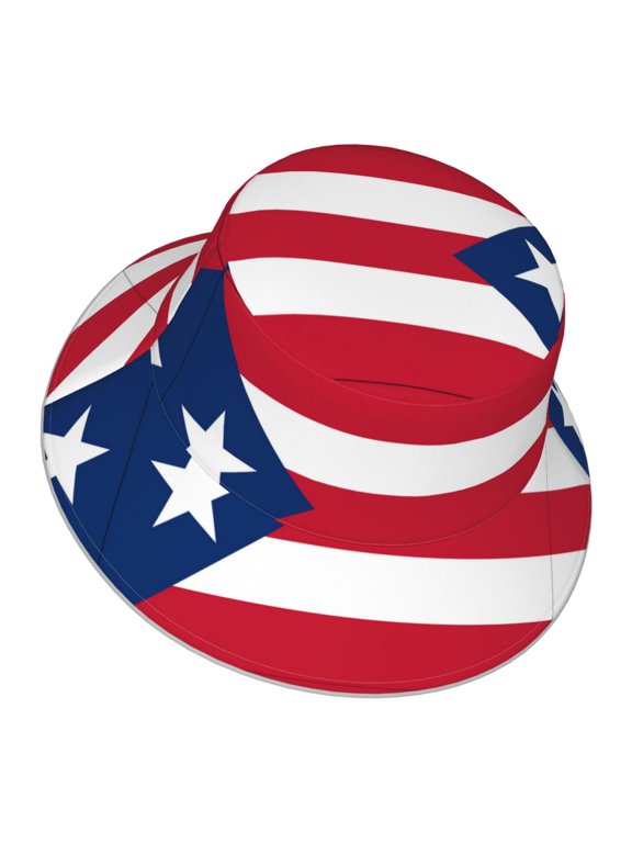 Men Women Puerto-Rico Flag Reflective Bucket Hat Reversible Runner Cap Visor Hat