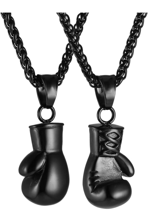 Men Women Punk Stainless Steel Boxing Glove Chain Pendant Necklace