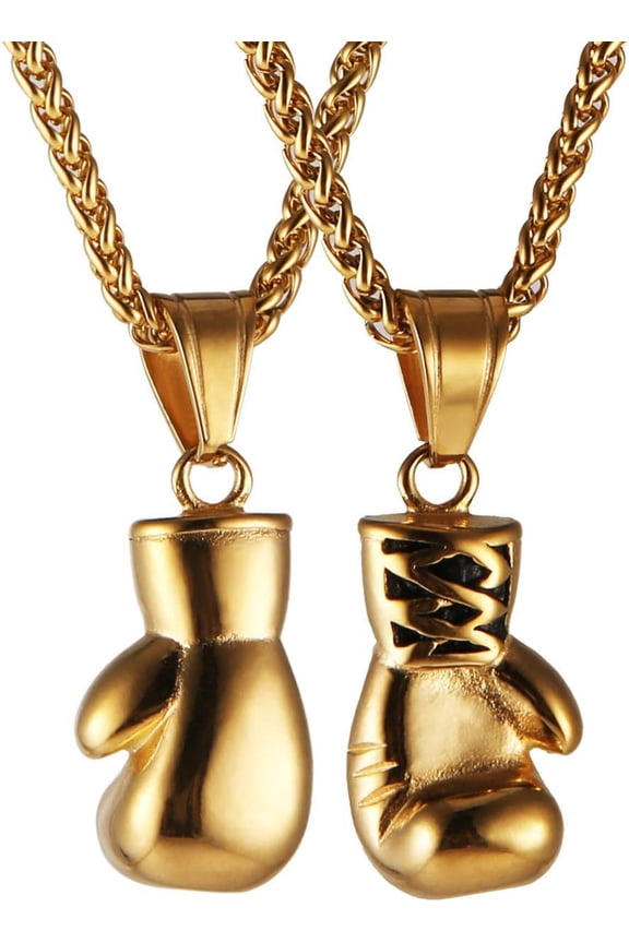 Men Women Punk Stainless Steel Boxing Glove Chain Pendant Necklace