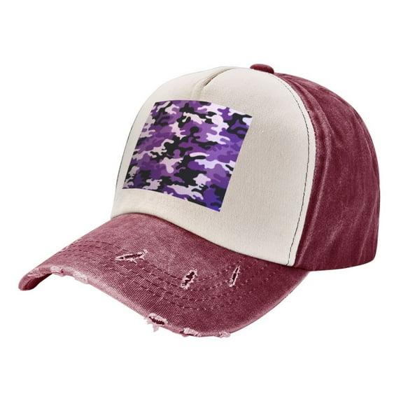 Men Women Purple Camouflage Baseball Cap Golf Dad Hat Adjustable Low Profile Cotton Hat