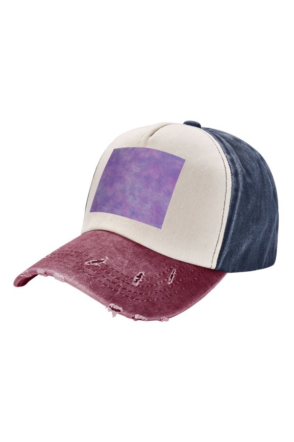 Men Women Purple Paint Distressed Twill Cotton Baseball Cap Vintage Adjustable Dad Hat