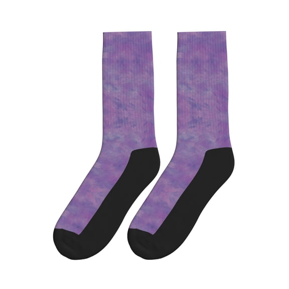 Men Women Purple Paint Funny Novelty Mid-Crew Socks