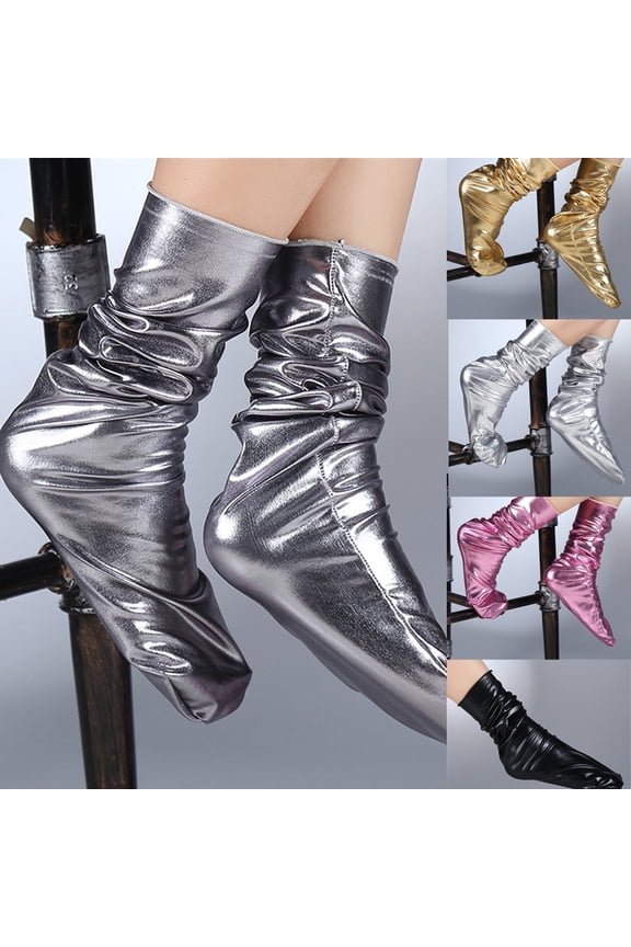 Men Women Reflective Casual Socks Business Comfort Solid Color Work Socks