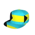 thumbnail image 1 of Men Women Retro Bahamas Flag Flat Bill Hip Hop Visor Snapback Hat Adjustable Baseball Cap, 1 of 8