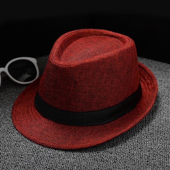 Men Women Retro British Solid Jazz Sun Hat Travel Hat