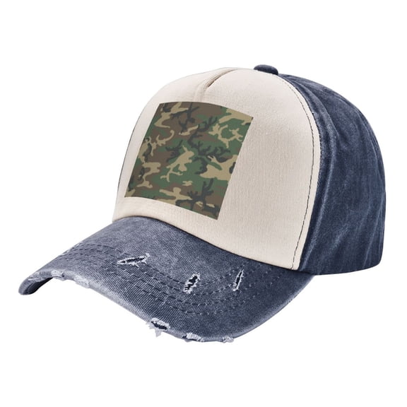 Men Women Retro Camouflage Pattern Distressed Twill Cotton Baseball Cap Vintage Adjustable Dad Hat