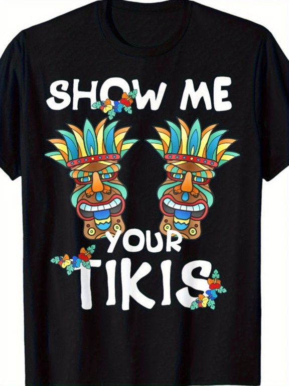 Men Women Retro Hawaiian Luau Party Graphic T-Shirt