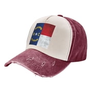 Men Women Retro North-Carolina Flag Distressed Twill Cotton Baseball Cap Vintage Adjustable Dad Hat