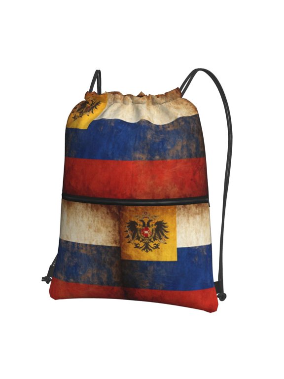 Men Women Retro Old Russian-Flag Sport Gym Water Resistant Sackpack Drawstring Backpack Bag